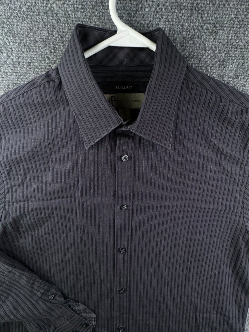 JBH Jhane Barnes Dress Shirt Men Size Medium Slim Fit Striped Long Sleeve Adult